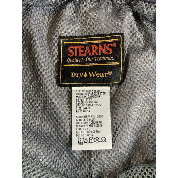 Stearns Rain Pants Mens Large Gray Dry Wear Nylon Mesh Lined Cargo Packable - Picture 7 of 9